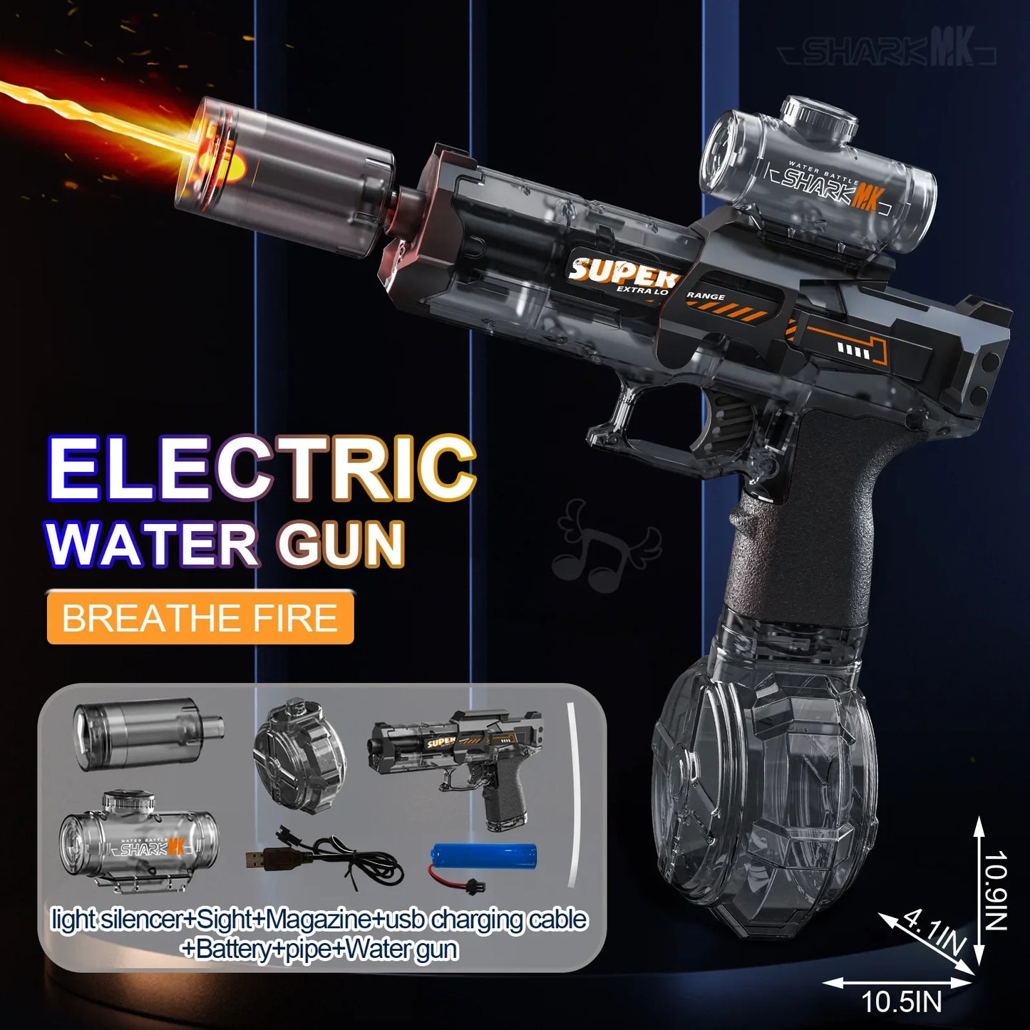 NightBeam™ Electric Water Gun with LED Lights – Automatic Water Blaster for Kids & Adults | WaterGlockz