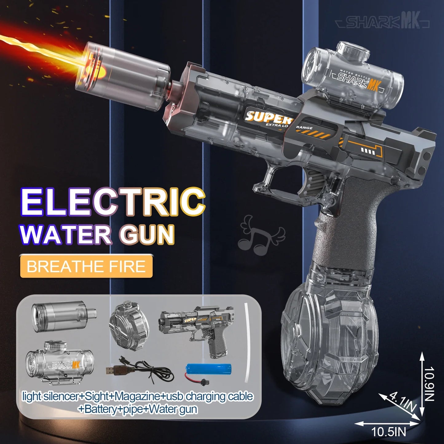 NightBeam™ Electric Water Gun with LED Lights – Automatic Water Blaster for Kids & Adults | WaterGlockz