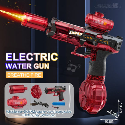 NightBeam™ Electric Water Gun with LED Lights – Automatic Water Blaster for Kids & Adults | WaterGlockz