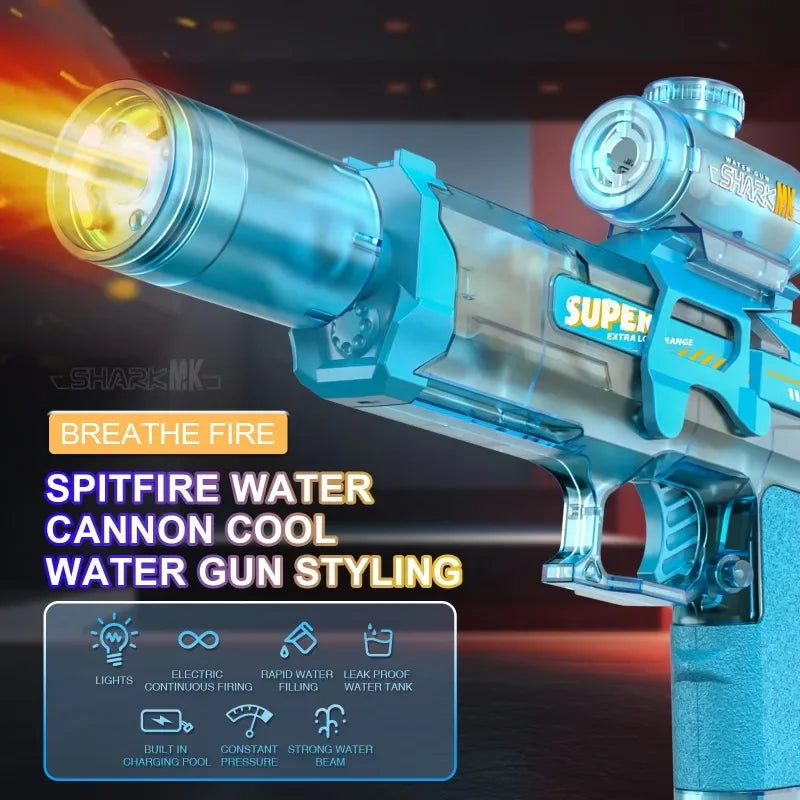 NightBeam™ Electric Water Gun with LED Lights – Automatic Water Blaster for Kids & Adults | WaterGlockz
